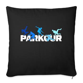 parkour jumping jump parkour-love traceur - Housse de coussin décorative 45 x 45 cm - noir - Devant