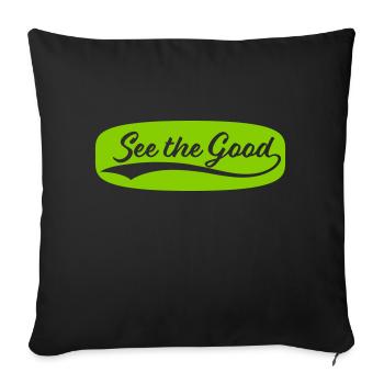 voir la bonne citation - Housse de coussin décorative 45 x 45 cm - noir - Devant