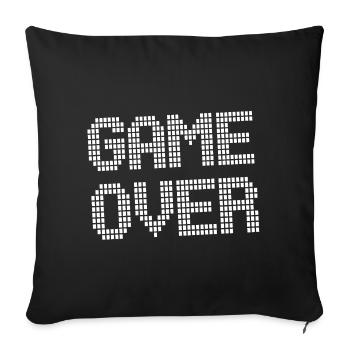 Game Over - jeu vidéo - geek - Housse de coussin décorative 45 x 45 cm - noir - Devant