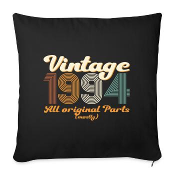 Original vintage 1994 28th birthday gift - Sofa pillowcase 17,3'' x 17,3'' (45 x 45 cm) - black - Front