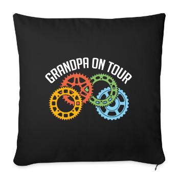Grandfather Grandpa on Tour Bike Tour - Sofa pillowcase 17,3'' x 17,3'' (45 x 45 cm) - black - Front