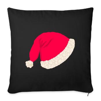 Chapeau de Noël sans texte - Housse de coussin décorative 45 x 45 cm - noir - Devant