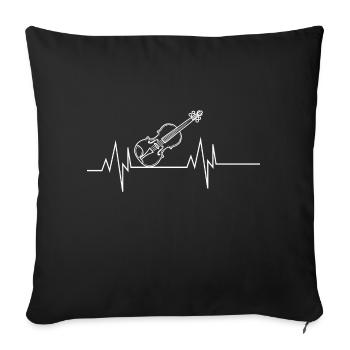 Violin Heartbeat - Sofa pillowcase 17,3'' x 17,3'' (45 x 45 cm) - black - Front