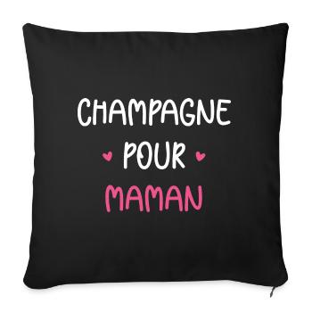 pour maman - Housse de coussin décorative 45 x 45 cm - noir - Devant