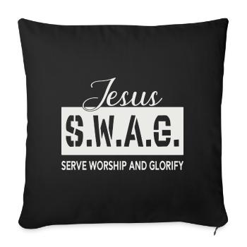 Jesus Swag - Sofakissenbezug 45 x 45 cm - Schwarz - Vorne