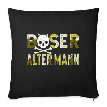 Böser Alter Mann - Sofakissenbezug 45 x 45 cm - Schwarz - Vorne