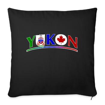 YUKON state with flag - Sofa pillowcase 17,3'' x 17,3'' (45 x 45 cm) - black - Front