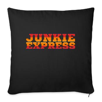 Junkie Express – Retro Statement im 70s Look - Sofakissenbezug 45 x 45 cm - Schwarz - Vorne