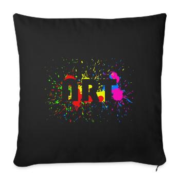 Kunst - abstrakte Farbflecken Design - Art - Sofakissenbezug 45 x 45 cm - Schwarz - Vorne