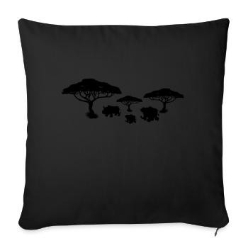 Safari Zoo Animal Safari Zoo - Sofa pillowcase 17,3'' x 17,3'' (45 x 45 cm) - black - Front