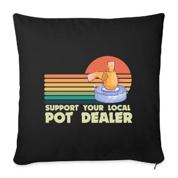 Poterie et poterie - Housse de coussin décorative 45 x 45 cm - noir - Devant