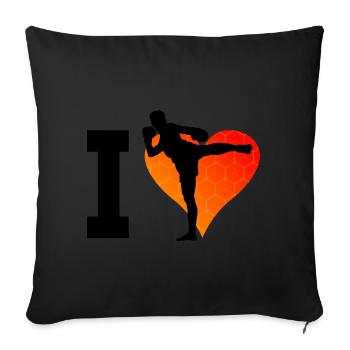 Boxeurs thaïlandais Boxe thaïlandaise Muay Thai boxe thaïlandaise - Housse de coussin décorative 45 x 45 cm - noir - Devant