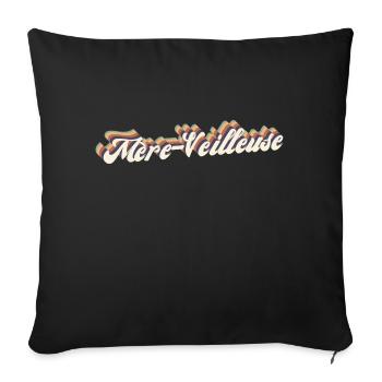 mère-veilleuse vintage - Housse de coussin décorative 45 x 45 cm - noir - Devant