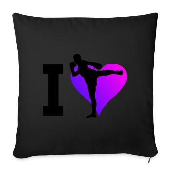 Men's Thai Boxer Thai Boxing Thai Boxing Muay Thai - Sofa pillowcase 17,3'' x 17,3'' (45 x 45 cm) - black - Front