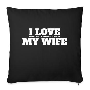Joueur de football Football Design Équipe de football - Housse de coussin décorative 45 x 45 cm - noir - Devant