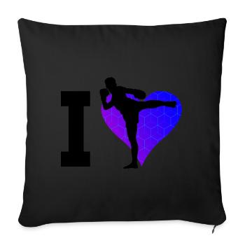 Boxe Thaï Muay Thaï Boxeur Thaï Femmes Hommes - Housse de coussin décorative 45 x 45 cm - noir - Devant