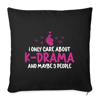 Conception de la série K-pop coréenne K-drama - Housse de coussin décorative 45 x 45 cm - noir - Devant