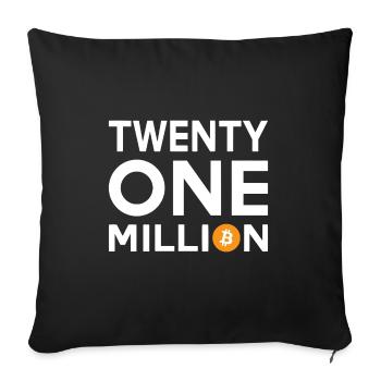 Bitcoin Twenty One Million - Sofa pillowcase 17,3'' x 17,3'' (45 x 45 cm) - black - Front