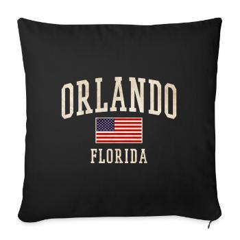 Orlando Florida Vintage Flag Design - Sofa pillowcase 17,3'' x 17,3'' (45 x 45 cm) - black - Front