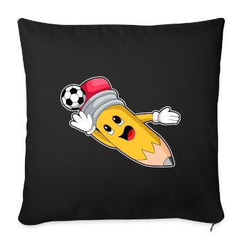 Pencil Soccer Player Soccer - Housse de coussin décorative 45 x 45 cm - noir - Devant