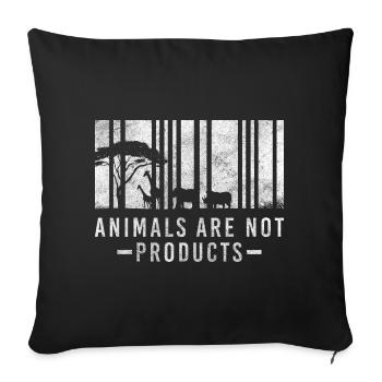 Animal lover Vegetarian Rescue Meatless - Sofa pillowcase 17,3'' x 17,3'' (45 x 45 cm) - black - Front