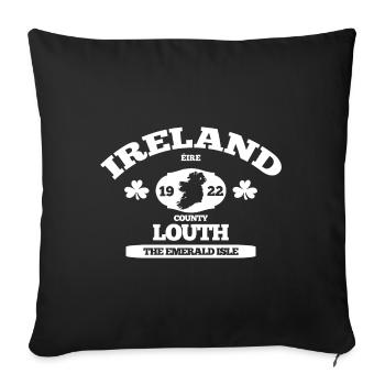 Louth Ireland. Classic Irish Design - Sofa pillowcase 17,3'' x 17,3'' (45 x 45 cm) - black - Front