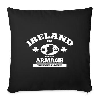 Armagh, Irlande. Design irlandais classique - Housse de coussin décorative 45 x 45 cm - noir - Devant
