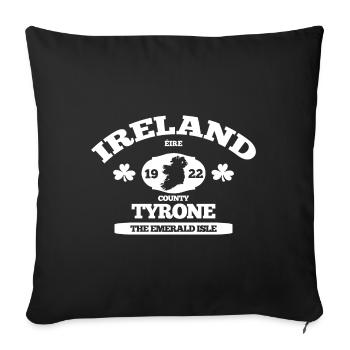 Tyrone Ireland. Classic Irish Design - Sofa pillowcase 17,3'' x 17,3'' (45 x 45 cm) - black - Front