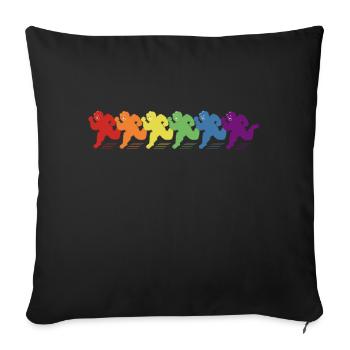 Rainbow Bears Parade! - Sofa pillowcase 17,3'' x 17,3'' (45 x 45 cm) - black - Front