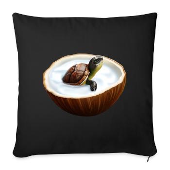 Baby turtle in coconut milk - Sofa pillowcase 17,3'' x 17,3'' (45 x 45 cm) - black - Front