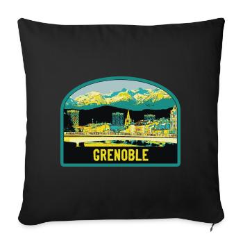 Grenoble: beauty of the capital of the Alps - Sofa pillowcase 17,3'' x 17,3'' (45 x 45 cm) - black - Front