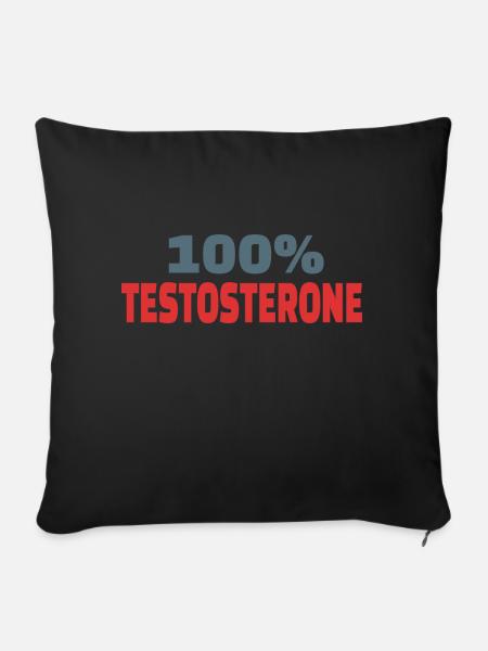 100% Testosteron - Sofakissenbezug 45 x 45 cm - Schwarz