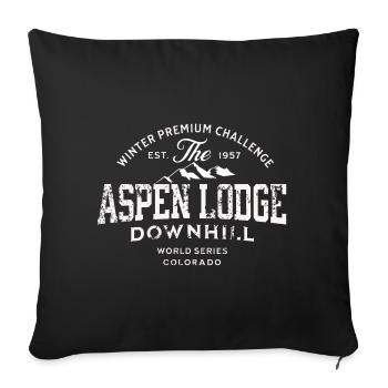 1957 Aspen Lodge Downhill World Series - Sofa pillowcase 17,3'' x 17,3'' (45 x 45 cm) - black - Front