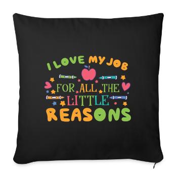 Teaching Montessori - Sofa pillowcase 17,3'' x 17,3'' (45 x 45 cm) - black - Front