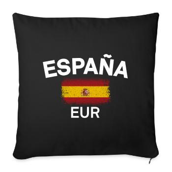 España EUR Flag Emblem - Sofa pillowcase 17,3'' x 17,3'' (45 x 45 cm) - black - Front