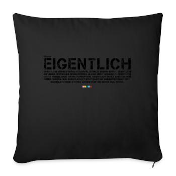 Eigentlich (schwarz, mit Stabil Logo) - Sofakissenbezug 45 x 45 cm - Schwarz - Vorne