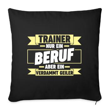 Sportmannschaft Trainer - Sofakissenbezug 45 x 45 cm - Schwarz - Vorne