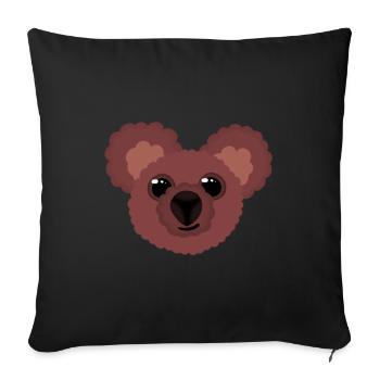 petit ours brun Ben - Housse de coussin décorative 45 x 45 cm - noir - Devant