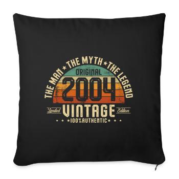 2004 Vintage Born Man Myth Legend - Housse de coussin décorative 45 x 45 cm - noir - Devant