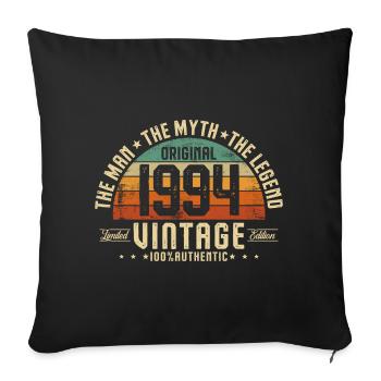 1994 Vintage Born Man Myth Legend - Housse de coussin décorative 45 x 45 cm - noir - Devant