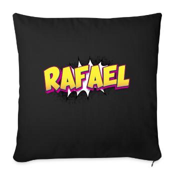 Rafael Benutzerdefinierter Name Comic-Buch-Stil Pop-Art, - Sofakissenbezug 45 x 45 cm - Schwarz - Vorne