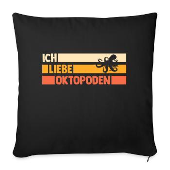 Tintenfisch Oktopus - Sofakissenbezug 45 x 45 cm - Schwarz - Vorne