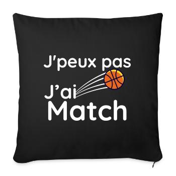 j'e peux pas j'ai match - Housse de coussin décorative 45 x 45 cm - noir - Devant