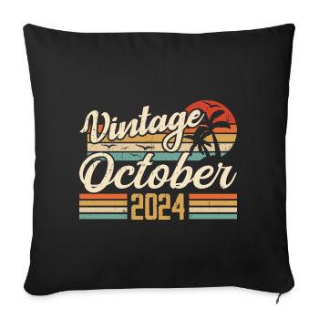 October 2024 Birthday Gift - 2024 - Sofa pillowcase 17,3'' x 17,3'' (45 x 45 cm) - black - Front