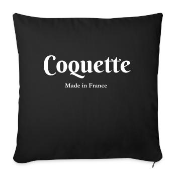Coquette made in France - Sofa pillowcase 17,3'' x 17,3'' (45 x 45 cm) - black - Front