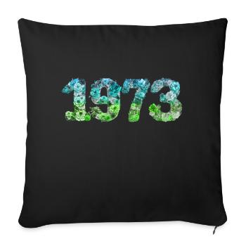 50e anniversaire vintage rétro Né en 1973 Anniversaire - Housse de coussin décorative 45 x 45 cm - noir - Devant