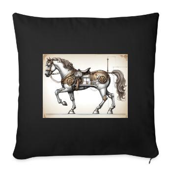 Mechanical Horse #2 - Sofa pillowcase 17,3'' x 17,3'' (45 x 45 cm) - black - Front
