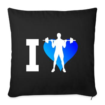 Women's Strength Training Men's Endurance Training - Sofa pillowcase 17,3'' x 17,3'' (45 x 45 cm) - black - Front
