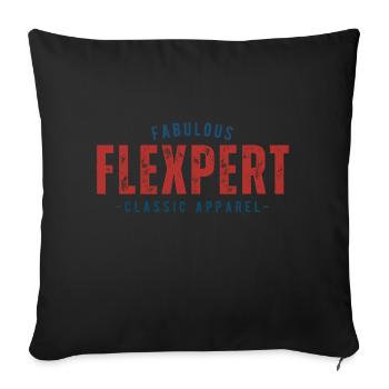 Gym Flexpert Workout Muscle Weightlifting - Sofa pillowcase 17,3'' x 17,3'' (45 x 45 cm) - black - Front