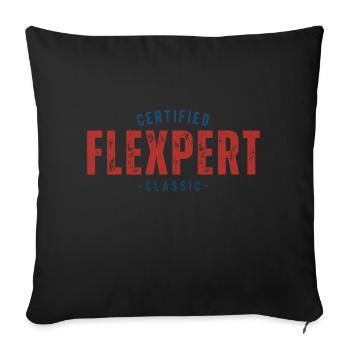 Gym Flexpert Workout Muscle Weightlifting - Sofa pillowcase 17,3'' x 17,3'' (45 x 45 cm) - black - Front